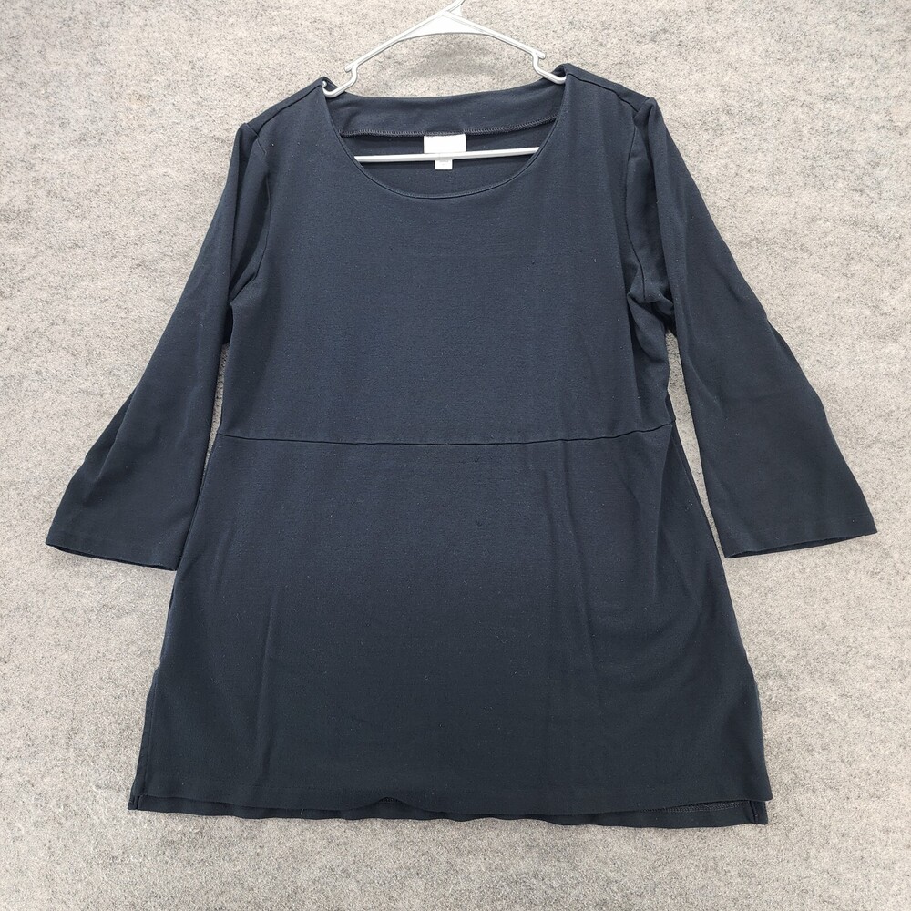 J Jill Shirt Womens Medium Ponte Tunic Black